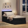 Lit ottoman avec matelas noir 90x200 cm tissu 