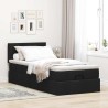 Lit ottoman avec matelas noir 90x200 cm tissu 