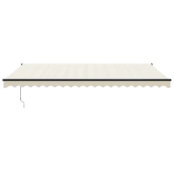 Auvent rétractable crème 5x3 m tissu et aluminium 