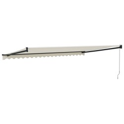 Auvent rétractable crème 5x3 m tissu et aluminium 
