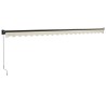 Auvent rétractable crème 5x3 m tissu et aluminium 
