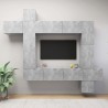 Ensemble de meuble TV 9 pcs Gris béton Bois d'ingénierie 