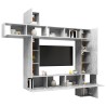 Ensemble de meuble TV 9 pcs Gris béton Bois d'ingénierie 