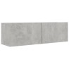 Ensemble de meuble TV 9 pcs Gris béton Bois d'ingénierie 