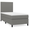 Sommier à lattes de lit avec matelas Gris foncé 80x200 cm Tissu 