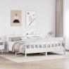 Cadre de lit sans matelas blanc 180x200 cm bois massif de pin 