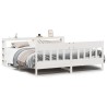 Cadre de lit sans matelas blanc 180x200 cm bois massif de pin 
