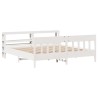 Cadre de lit sans matelas blanc 180x200 cm bois massif de pin 