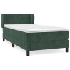 Sommier à lattes de lit avec matelas Vert foncé 90x190 cm 