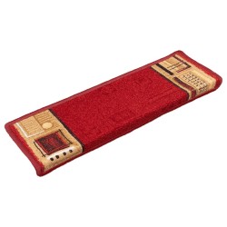 Tapis d'escalier autoadhésifs 5 pcs 65x21x4 cm Rouge 