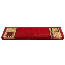 Tapis d'escalier autoadhésifs 5 pcs 65x21x4 cm Rouge 