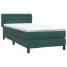 Sommier à lattes de lit et matelas vert foncé 80x210 cm velours 