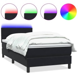 Sommier à lattes de lit avec matelas noir 100x210 cm velours 