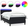 Sommier à lattes de lit avec matelas noir 100x210 cm velours 