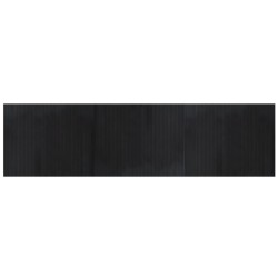 Tapis rectangulaire noir 80x300 cm bambou 