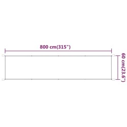 Auvent vertical Beige 60x800 cm Tissu oxford 