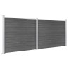 Ensemble de panneau de clôture WPC 353x146 cm Noir   