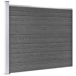 Ensemble de panneau de clôture WPC 353x146 cm Noir   