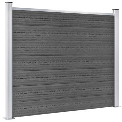 Ensemble de panneau de clôture WPC 353x146 cm Noir   