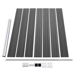 Ensemble de panneau de clôture WPC 353x146 cm Noir   