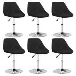 Chaises à manger lot de 6 noir similicuir 