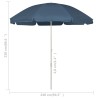 Parasol de plage bleu 240 cm 