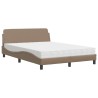 Lit avec matelas cappuccino 140x190 cm similicuir 