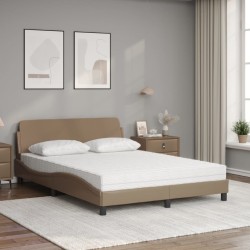 Lit avec matelas cappuccino 140x190 cm similicuir 