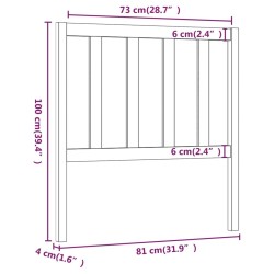 Tête de lit Marron miel 81x4x100 cm Bois massif de pin 