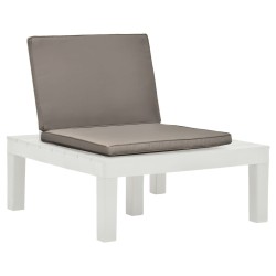 Chaises de salon de jardin et coussins lot de 4 Plastique Blanc 