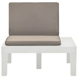 Chaises de salon de jardin et coussins lot de 4 Plastique Blanc 