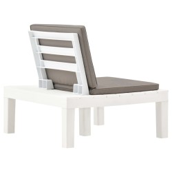 Chaises de salon de jardin et coussins lot de 4 Plastique Blanc 