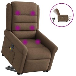 Fauteuil inclinable de massage électrique Marron Tissu 