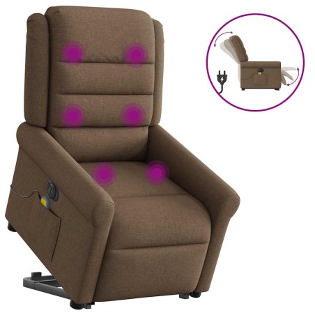Fauteuil inclinable de massage électrique Marron Tissu 