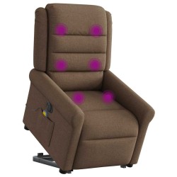 Fauteuil inclinable de massage électrique Marron Tissu 