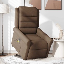 Fauteuil inclinable de massage électrique Marron Tissu 