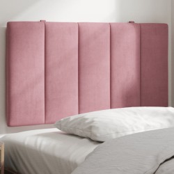 Coussin de tête de lit rose 80 cm velours 