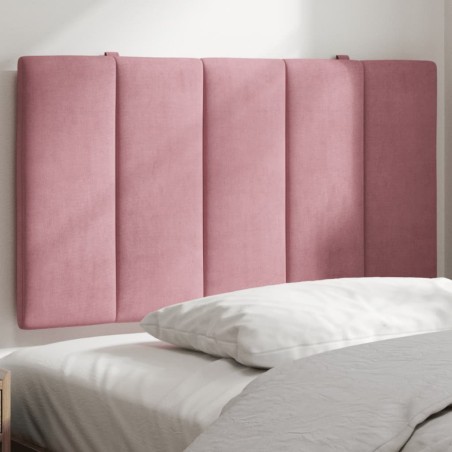 Coussin de tête de lit rose 80 cm velours 