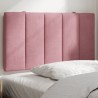 Coussin de tête de lit rose 80 cm velours 
