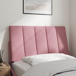 Coussin de tête de lit rose 80 cm velours 