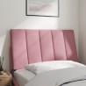 Coussin de tête de lit rose 80 cm velours 