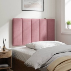 Coussin de tête de lit rose 80 cm velours 