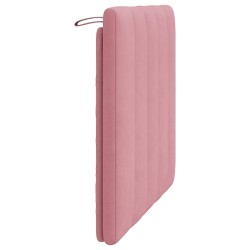 Coussin de tête de lit rose 80 cm velours 