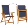 Chaises pliables de jardin lot de 6 bois d'acacia et textilène 