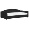 Lit de jour avec matelas noir 100x200 cm tissu 