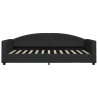 Lit de jour avec matelas noir 100x200 cm tissu 