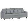 Canapé à 3 places avec repose-pieds Gris clair 180 cm Tissu 