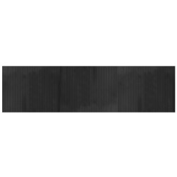 Tapis rectangulaire gris 80x300 cm bambou 