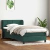 Sommier à lattes de lit et matelas vert foncé 90x210 cm velours 