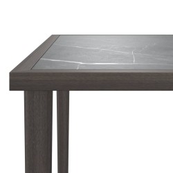 Table de jardin gris 48x48x37 cm acier 